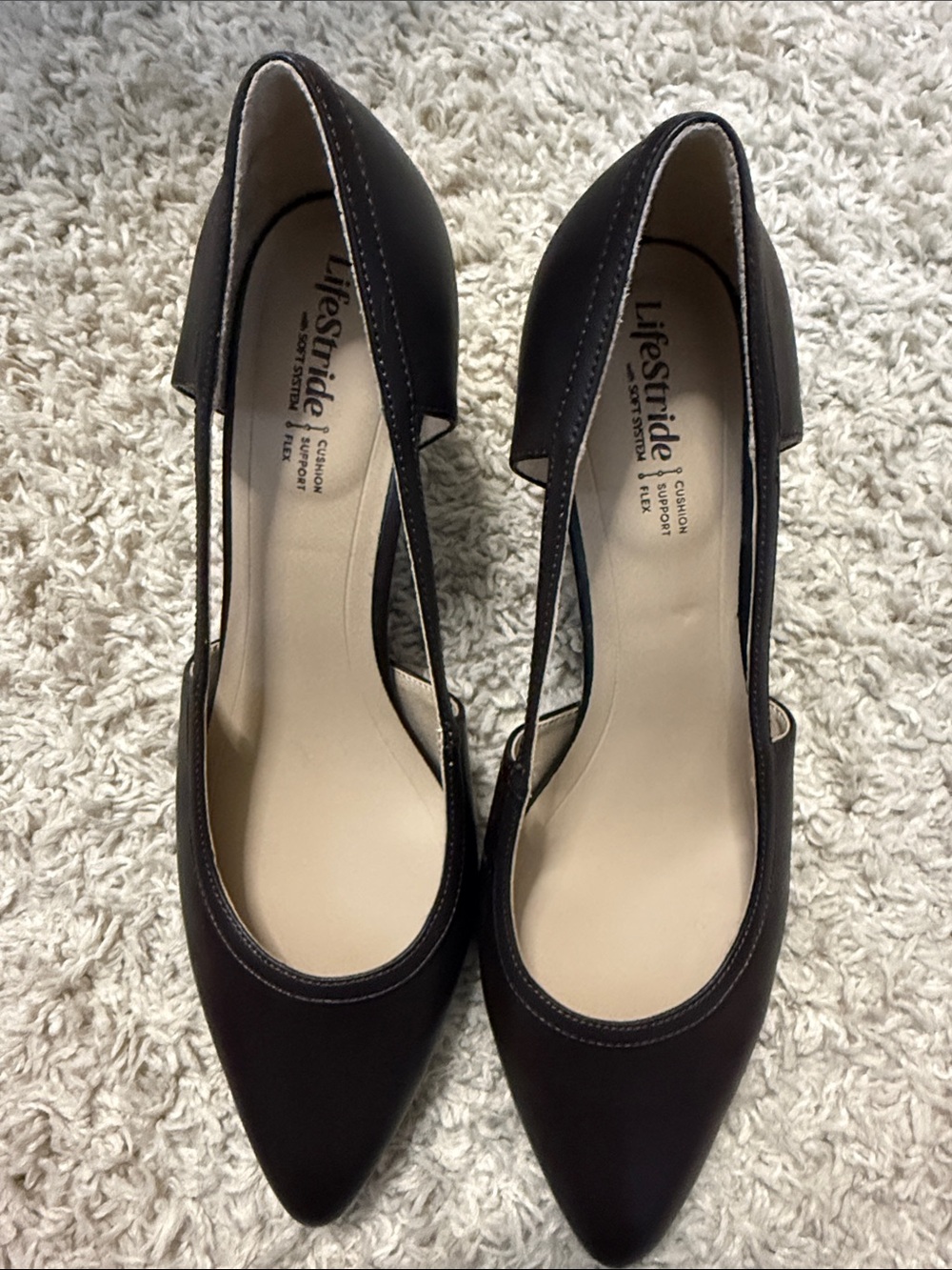 Life Stride Chocolate Brown Pointed D'Orsay Pumps